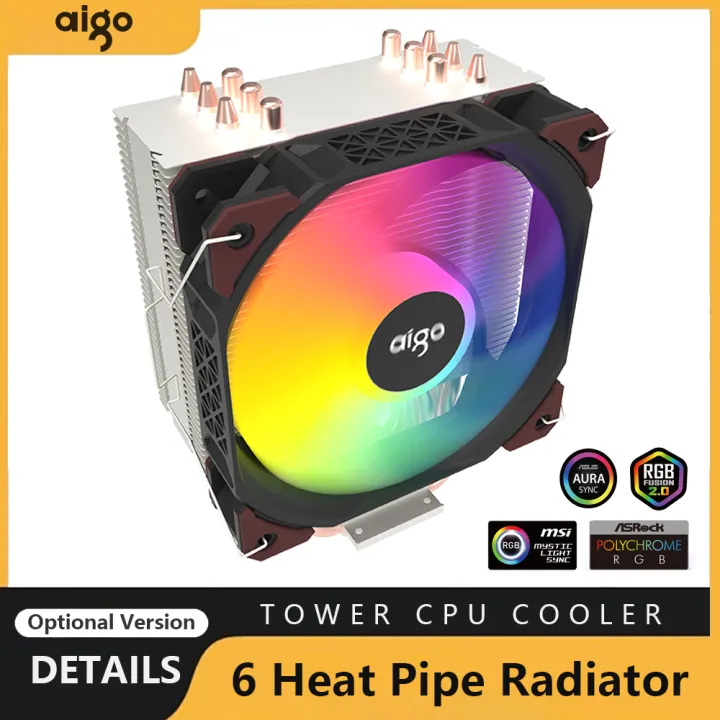 Aigo CPU Cooler Silent ARGB 6 Heat pipes CPU Air Cooler 4PIN PWM 120mm ...