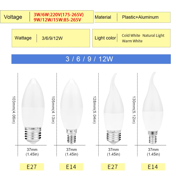 4PCS%203W%206W%209W%2012W%2015W%20led%20Light%20bulb%20E14%20E27%20LED%20Lamp%20Indoor%20Warm%20Cold%20White%20Light%20AC%20220V%20LED%20Candle%20Bulb%20Home%20Decor%20Chandelier%20-%20Image%202