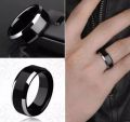 PACK OF 2/FASHION TITANIUM STAINLESS STEEL HEAVY CUBEIC RING +BLACK STAINLESS STEEL RING FOR MEN AND BOYS. 