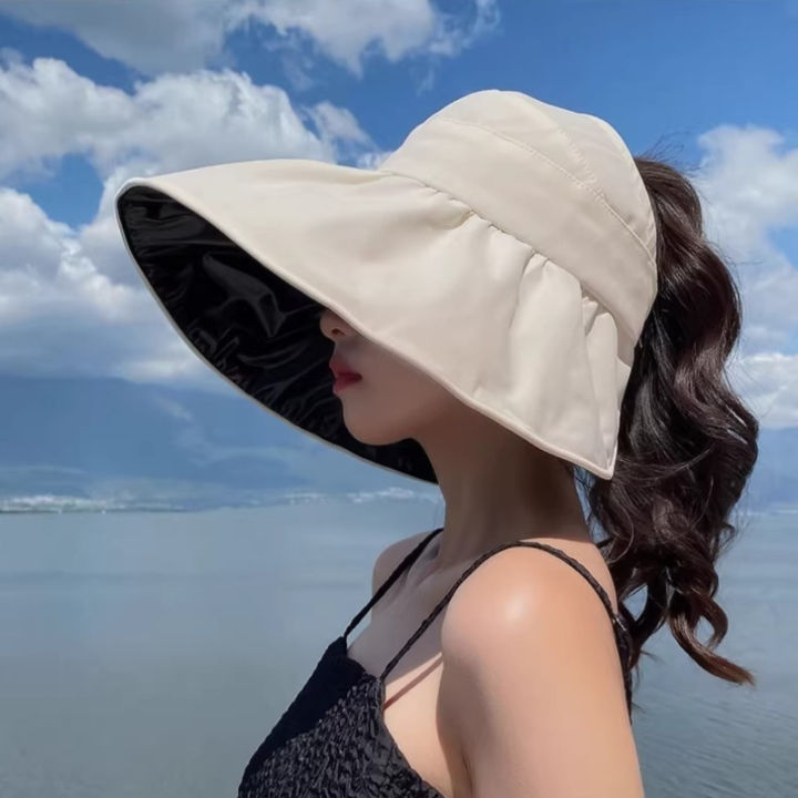 Summer%20Empty%20Top%20Wide%20Brim%20Foldable%20Sun%20Hat%20for%20Women%20Anti%20UV%20Sunscreen%20Bucket%20Hat%20Female%20Outdoor%20Hiking%20Fishing%20Beach%20Caps%20-%20Image%202