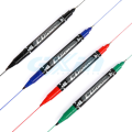 12PCS GXin G-107A double head twin tip permanent marker CD/DVD oil-based smooth writing permanent marker pen - Black. 