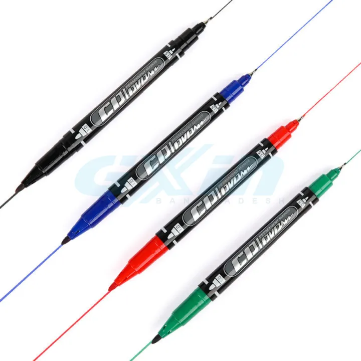 12PCS%20GXin%20G-107A%20double%20head%20twin%20tip%20permanent%20marker%20CD/DVD%20oil-based%20smooth%20writing%20permanent%20marker%20pen%20-%20Black%20-%20Image%204