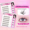 QSTY Self Adhesive Eyelashes Clusters kit Press on Lashes No Glue Need Soft Lash Clusters Kit Reusable Self Adhesive Lashes with. 