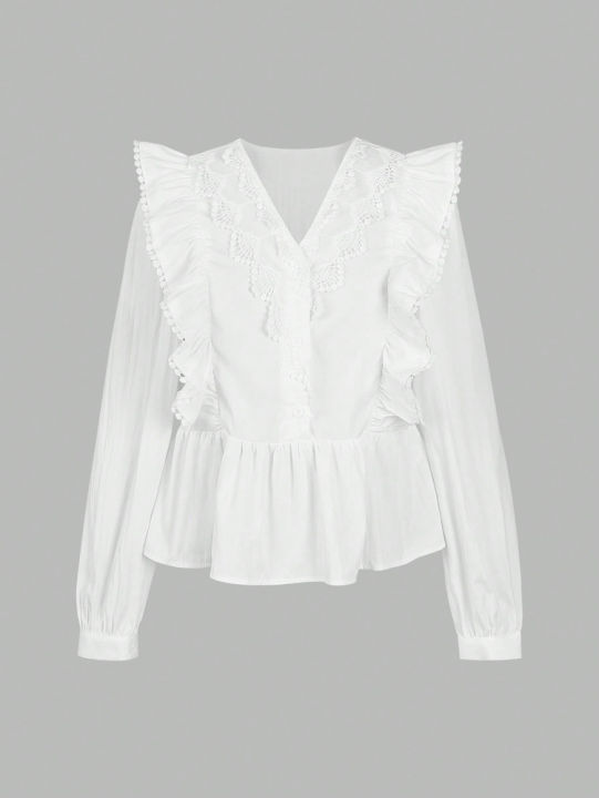 Plus%20Size%202025%20Autumn%20New%20Arrivals%20Women's%20Casual%20Solid-Colour%20Lace-Panel%20Ruffled%20Long-Sleeved%20Top%20Fashionable%20and%20Elegant%20-%20Image%205