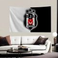 1pc Turkey Besiktas J.K. Beshiktash Flag Flags And Banners Four Hole Polyester Outdoor Decor Room Aesthetic. 