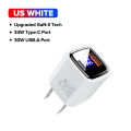 QOOVI 33W GaN Charger Dual-Port USB Type C Fast Charging Adapter PD USB-C Wall Charger For iPhone Tablet iPad.