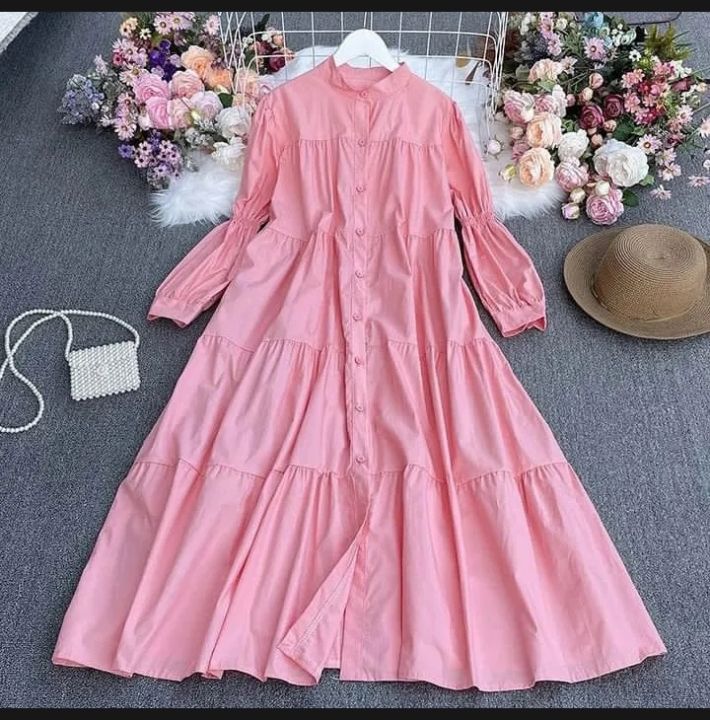 (WINTER SEASON) Trending Luxurious Panel Style Long Cotton Frock for Her