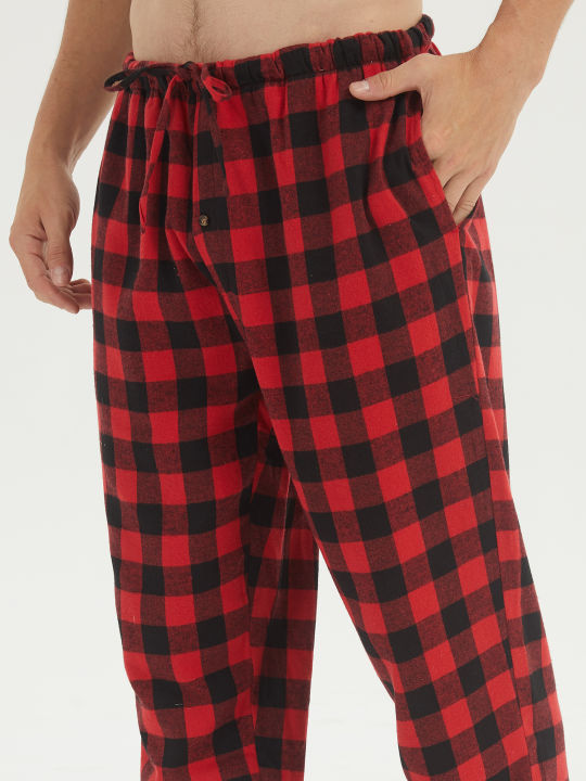 Mens%20Flannel%20Pajama%20Sets%20Cotton%20Plaid%20Pajamas%20for%20Men%20Pjs%20Set%20Soft%20Lounge%20Sleepwear%20Pj%20Pants%20with%20Pockets%20Flannel%20Shirts%20-%20Image%206