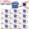 1-20Pcs SG90 9G Micro Servo Servo Motor for RC Planes Robot Arm 180°/360° Fixed-Wing Servo Motor Control for Airplane Helicopter. 
