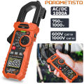 POROMETISTO CM02 Digital Clamp Meter 1000A 1000V True RMS Multimeter AC DC Voltage Current Capacitance VFD Inrush Ohm Hz Tester. 