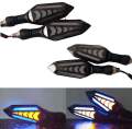 Bike Indicator Slides Arrow Running Style With LAVA DRL Yellow-White/Yellow-Red/Yellow-Blue (2 Piece Set) | Fancy Universal Indicator For Motorcycle | Mini Fancy Indicator for Bike. 