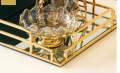 Luxury design cosmatics organizer tray and table tray for serving. 