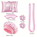 No-Heat Curling Wand Set | Lazy Summer Cool Silky Curls Kit | with Shower Cap & Eye Mask | Easy Styling Hair Tool for Women.