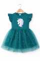 1 piece 1-4 years end 10-12 years Girl's Floral Dress Set with navy blue Frock. 