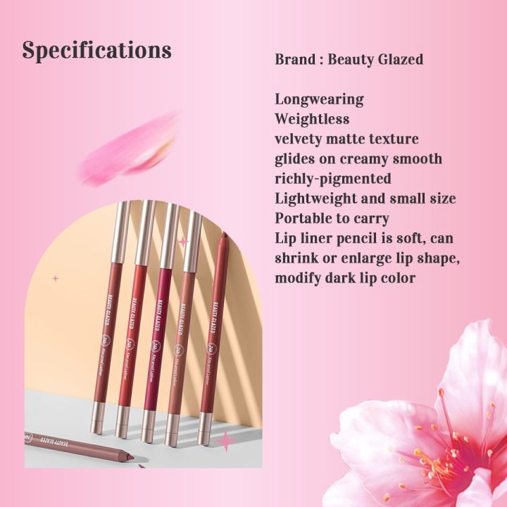 BEAUTY%20GLAZED%20WATERPROOF%20&%20LONG%20LASTING%20LIP%20LINER-#B104%20MOCHA%20BROWN%20-%20Image%202