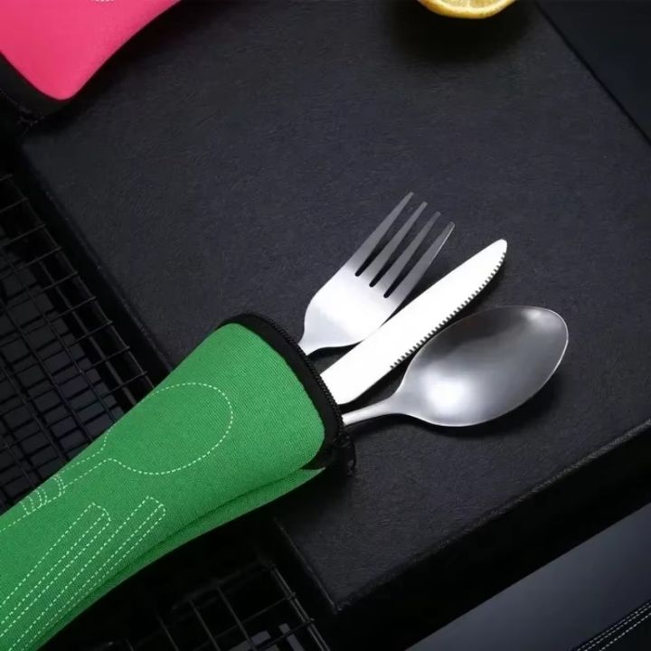 3%20Pcs%20Portable%20Travel%20Cutlery%20Stainless%20Steel%20Western%20Style%20Steak%20Knife%20Fork%20Spoon%20Complete%20Set%20Of%20Tableware%20Home%20Use%20Outdoor%20-%20Image%205