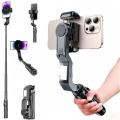 Multi Functional Handheld Gimbal Phone Holder Selfie Stick with Lightening Bolt Lamp Portable Monopod For Mini Photography. 
