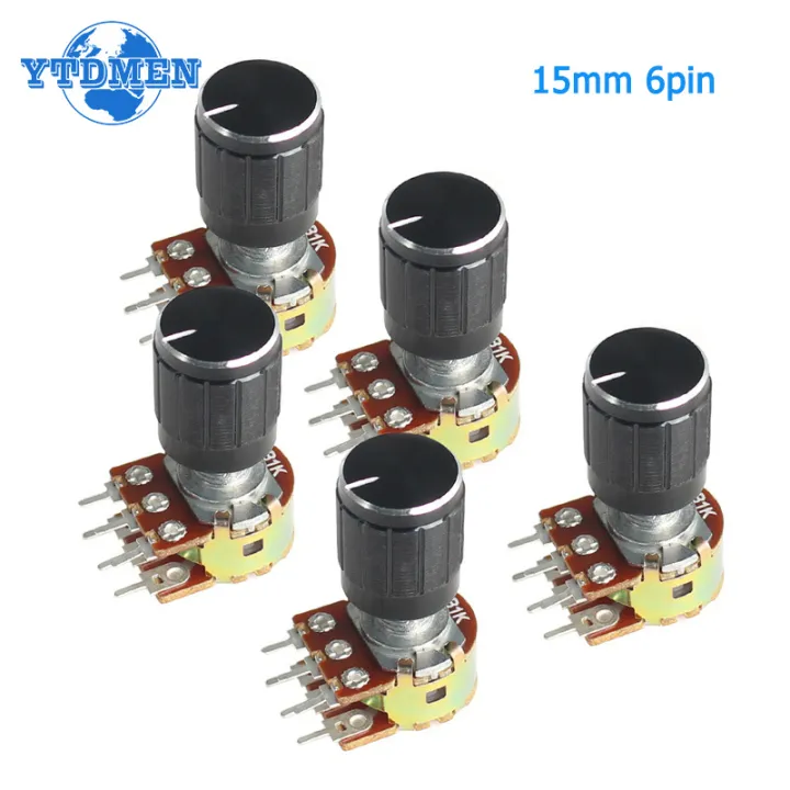 5Set WH148 Potentiometer Kit 15MM Linear Taper Rotary Potentiometers ...