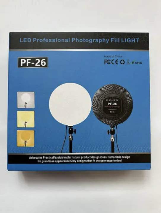 professional LED Studio Fill Light for photography and videography with Three Different Color Modes (PF-26) with remote controller