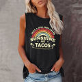 Seeyoushy Just A Girl Who Loves Sunshine and Tacos Print Summer Women Tank Top Sleeveless New Graphic T Shirt Y2k Aesthetic Tops. 