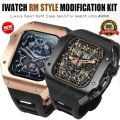 Stainless Steel Modification Kit For Apple Watch 9 8 Ultra 49mm 7 6 5 4 SE 44MM 45MM Case Sport Band iWatch Rubber Refit Mod. 