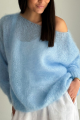 Women'S Casual Sweater Soft Comfortable Off Shoulder Pullover in Light Blue Perfect for Spring Fall Casual Attire Casual S.
