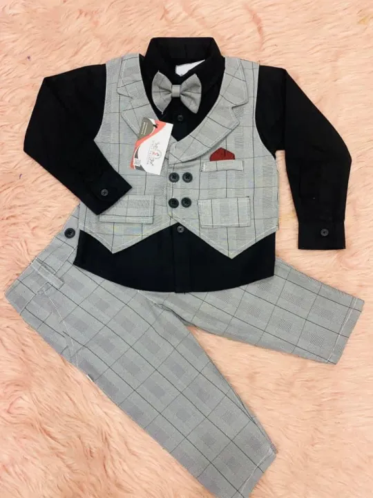 demanding%20four%20piece%20party%20dress%20set%20for%206%20month%20to%207%20years%20baby%20boys%20with%20full%20sleeves%20shirt%20,%20full%20pant%20,%20vest%20and%20a%20bow%20tie%20-%20Image%203