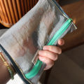 Translucent mesh nylon storage bag ID bag travel ticket data line pen storage portable thin foldable Cosmetic bag Pencil Case.