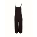Plus Size 1XL-5XL Women's Casual Pocket Wide Leg Jumpsuit Ladies Fashion Loose Sleeveless Pants. 