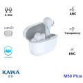 Kawa M50 plus Bluetooth earphone with anc/transparency mode and talk noise system (ENC) waterproof IPX5 wireless headphone. 