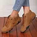 Khaki Women's Boots Trendy Comfortable Soft Soled High Top Boots Versatile Fashionable Commuting Motorcycle Women's Sneakers. 