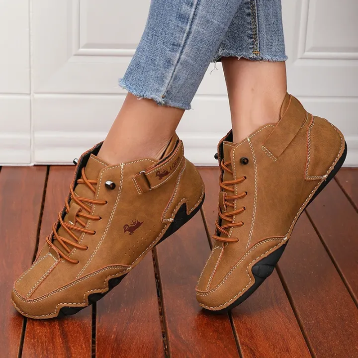 Khaki%20Women's%20Boots%20Trendy%20Comfortable%20Soft%20Soled%20High%20Top%20Boots%20Versatile%20Fashionable%20Commuting%20Motorcycle%20Women's%20Sneakers%20-%20Image%203