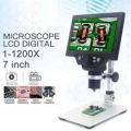 G1200 7inch Jewelry electronic portable 12MP 1-1200X digital HD Lcd microscope for soldering. 