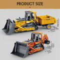 Engineering Vehicle Model Double Head Excavator Bulldozer Children Educational Diecast Construction Vehicle Toy Kids Boy Gift.