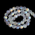 6 8 10mm Matte Aurora Crystal Glass Beads Round Frosted Aura Bead AB Shiny Moonstone For Jewelry Making Diy Necklace Bracelet.