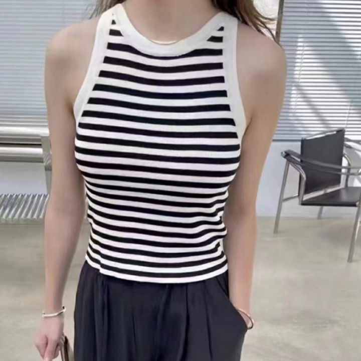 NEW%20Summer%20Korean%20Stripe%20Knitted%20Tank%20Top%20Women%20Round%20Neck%20Sleeveless%20Slim%20Camisole%20-%20Image%207
