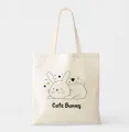 Cute Bunny Tote Bag Women’s Shoulder Bag Reusable Shopping Bag. 