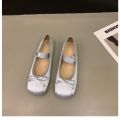 Luxury Satin Silk Ballet Shoes Woman Classic Square Toe Bowtie Elastic Band Ballerina Flats Ladies Soft Loafers. 
