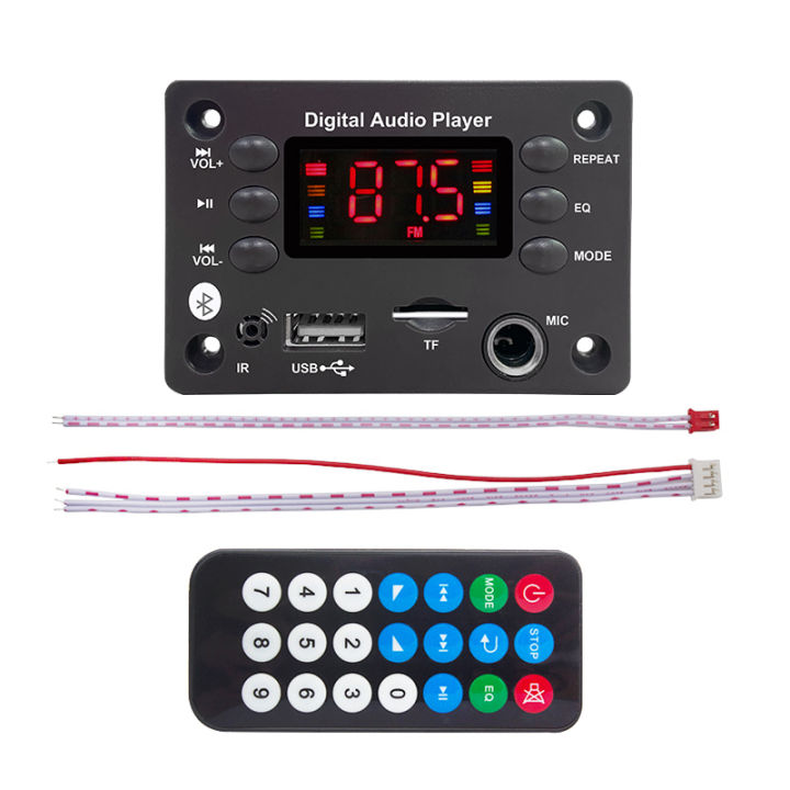 DC%205V%2012V%20DIY%20MP3%20WAV%20WMA%20Decoder%20Board%206.5mm%20Microphone%20Bluetooth%205.0%20Car%20Audio%20USB%20TF%20FM%20Radio%20MP3%20Player%20with%20Remote%20Control%20-%20Image%207