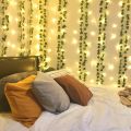 Artificial Plant Leaf Bail Fairy Lights Green Color Leafs Hanging Bail with Led Lights Use for Home, Office, and Wedding Decoration. 