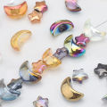60Pcs Mixed Crystal Glass Star Moon Loose Pendants Beads Crafts For DIY Making Jewelry Handmade Earing Necklace Accessories. 