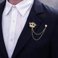Crown Brooch Lapel Pin For Shirt Jacket Coat Wedding Party For Men. 