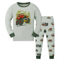 Printed off-road vehicle long-sleeved and long pants pajama set for boys, suitable for boys aged 2 to 9. 