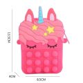 Unicorn Poppit Bag Toys Pop it Silicone Bubble Push Crossbody Bag Reliver Autism Handbag Coin Pouch Purse for Kids Girls Gifts Children. 