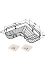Oslen Metal (Pack of 1 Self-Adhesive Shelf/Storage Organizer for Bathroom and Kitchen Corner Wall Mounted Rack Shelf Bathroom Accessories Storage Rack (No Drilling-Shelf Adhesive) (8 and 9 INCH,Black). 