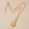 1Pcs Shining Rhinestone Unique Design Sun Star Moon Three In One Pendant Necklace Retro Women's Daily Versatile Party Jewelry.