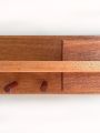 Exotic Mahogany Entryway Organizer, 17x6 inch Wall Mount Coat Rack with Shelf, Key Holder, Mail Organizer, Entryway Organization for Home Decor.