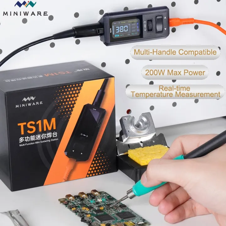 Mini Ware Electronics OFFICIAL MINIWARE TS1M Mini Soldering Station Portable Digital Display ...