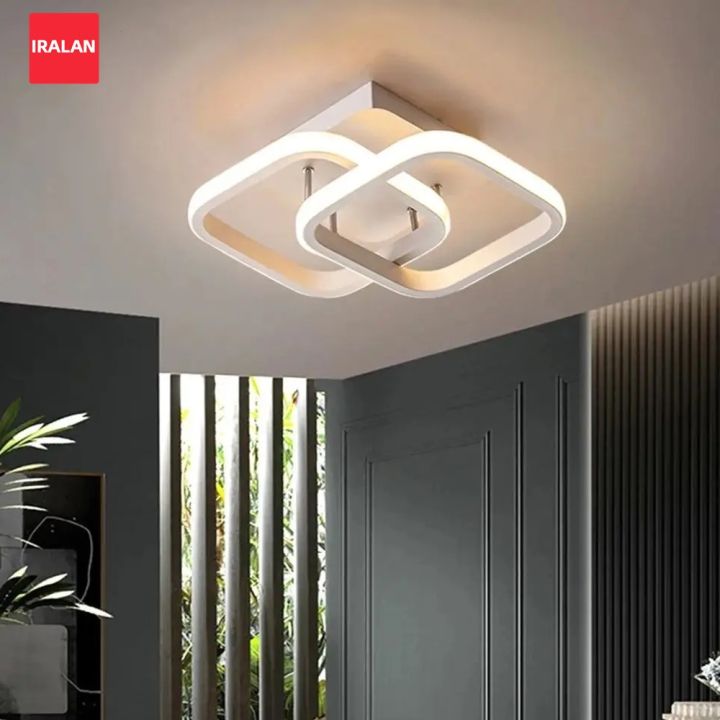 Simple LED Ceiling Light Indoor Lighting Fixture 2 Square Ring Creative ...