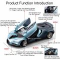 1:24 Tourbillon GTR S15 Model Sports Car Toys Alloy Diecast Sound Light Doors Opened Shock Absorption Ornament Supercar for Kids.